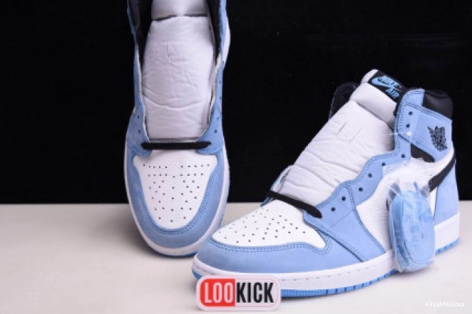 WHITE 1 555088-134 UNIVERSITY BLACK AIR RETRO JORDAN BLUE HIGH 0809